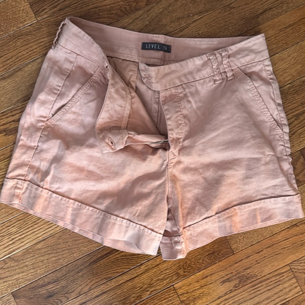 Level 99 Pink Bermuda Shorts with Cuffed Hem